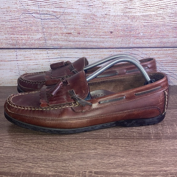 Vintage Mens SaddleBred Hector Brown Leather Loafers Size 11 - Picture 4 of 9